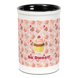 Sweet Cupcakes Ceramic Pencil Holders - Black