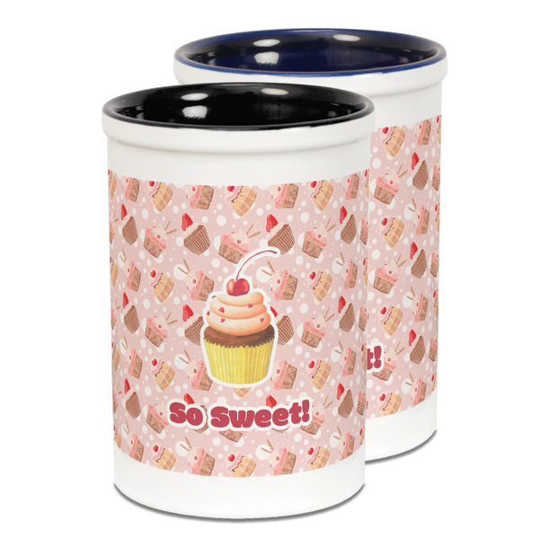 Custom Sweet Cupcakes Ceramic Pencil Holder - Large