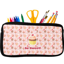 Sweet Cupcakes Neoprene Pencil Case - Small w/ Name or Text
