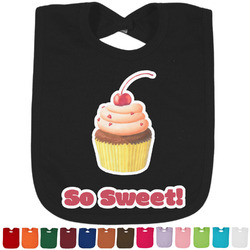 Sweet Cupcakes Cotton Baby Bib - 14 Bib Colors (Personalized)