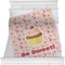 Sweet Cupcakes Minky Blanket - Twin / Full - 80"x60" - Single Sided w/ Name or Text