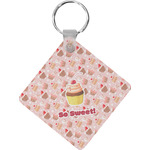 Sweet Cupcakes Diamond Plastic Keychain w/ Name or Text