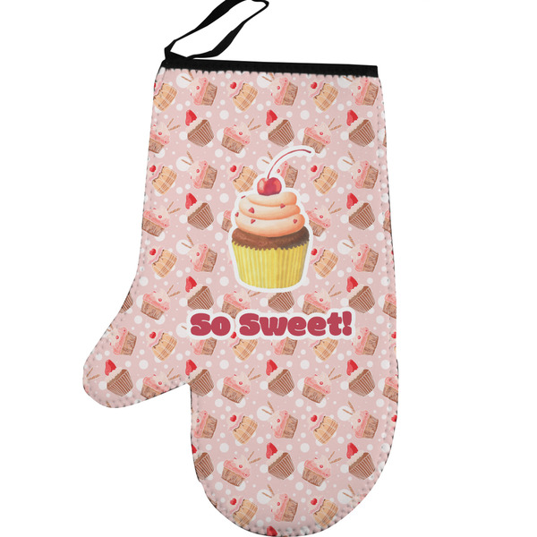 Custom Sweet Cupcakes Left Oven Mitt w/ Name or Text