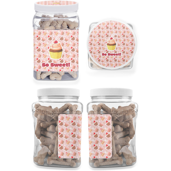 Sweet Cupcakes Pet Treat Jar - Multiple Angles