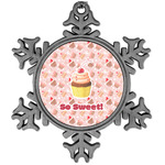Sweet Cupcakes Vintage Snowflake Ornament (Personalized)