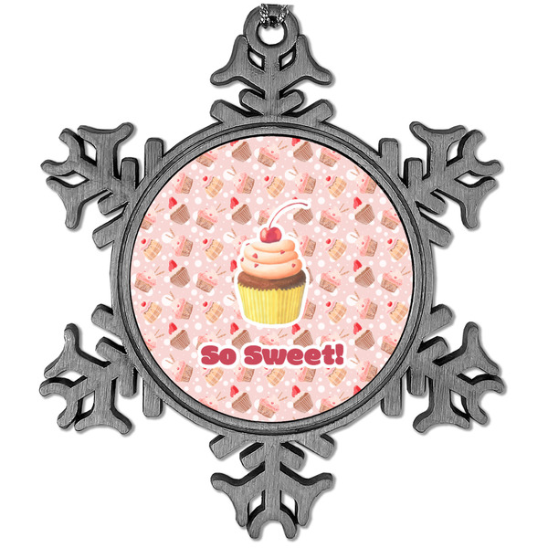 Custom Sweet Cupcakes Vintage Snowflake Ornament (Personalized)