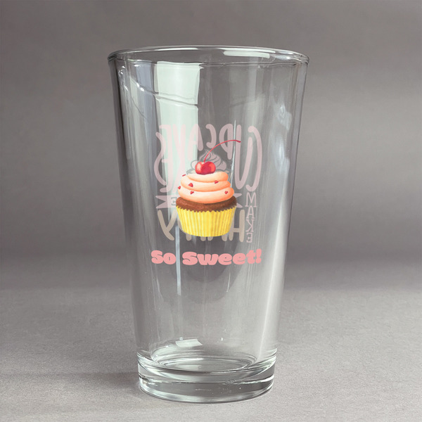 Custom Sweet Cupcakes Pint Glass - Full Color Logo (Personalized)