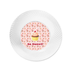 Sweet Cupcakes Plastic Party Appetizer & Dessert Plates - 6" (Personalized)