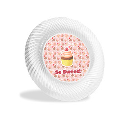 Sweet Cupcakes Plastic Party Appetizer & Dessert Plates - 6" (Personalized)