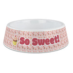 Sweet Cupcakes Plastic Dog Bowl - Large (Personalized)