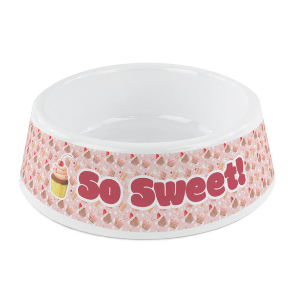 Custom Sweet Cupcakes Plastic Dog Bowl - Small (Personalized)
