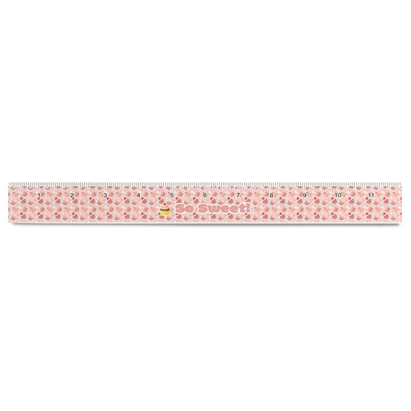 Sweet Cupcakes Plastic Ruler - 12" - FRONT