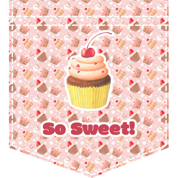 Custom Sweet Cupcakes Iron On Faux Pocket w/ Name or Text