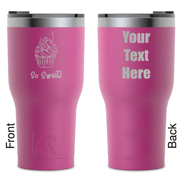 Custom Sweet Cupcakes RTIC Tumbler - Magenta - Laser Engraved - Double-Sided (Personalized)