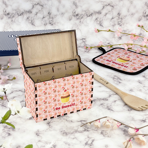 Sweet Cupcakes Recipe Box - Full Color - In Context
