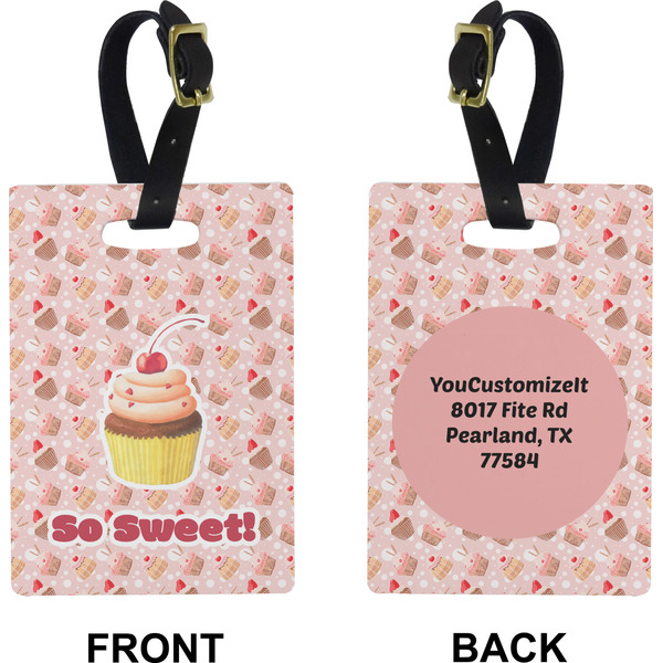 Sweet Cupcakes Rectangle Luggage Tag (Front + Back)