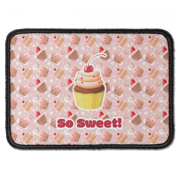 Custom Sweet Cupcakes Iron On Rectangle Patch w/ Name or Text