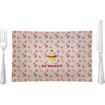 Sweet Cupcakes Glass Rectangular Lunch / Dinner Plate w/ Name or Text