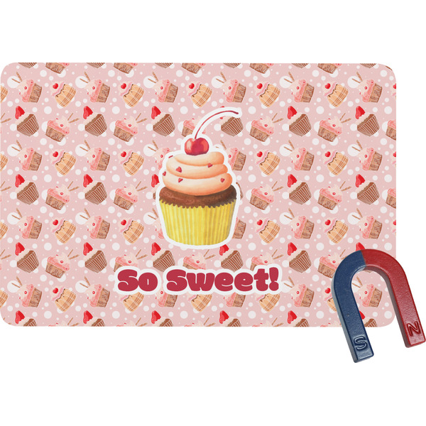 Custom Sweet Cupcakes Rectangular Fridge Magnet w/ Name or Text