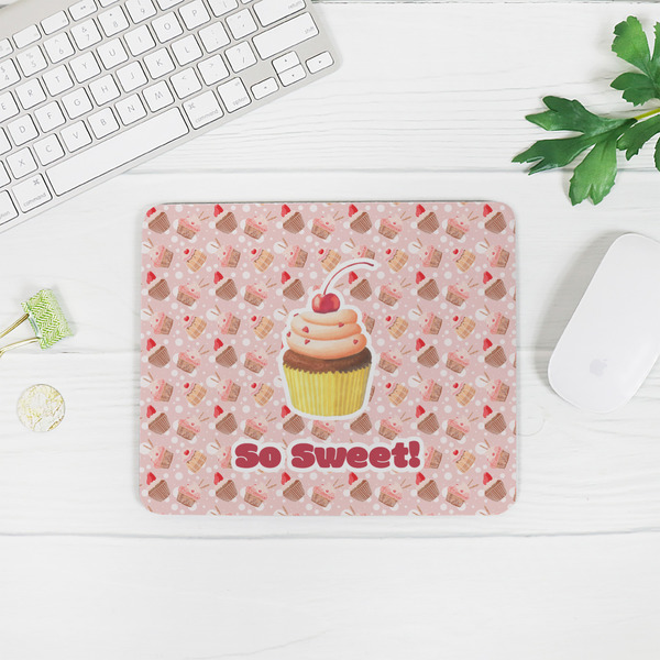 Sweet Cupcakes Rectangular Mouse Pad - LIFESTYLE 2