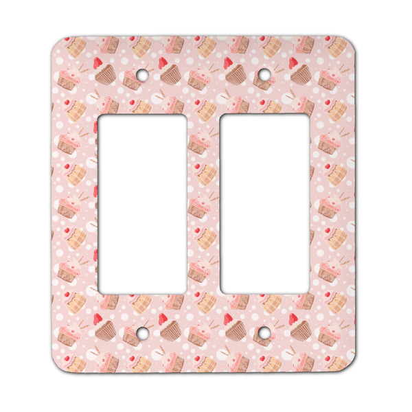 Custom Sweet Cupcakes Rocker Style Light Switch Cover - Two Switch