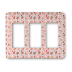Sweet Cupcakes Rocker Style Light Switch Cover - Three Switch