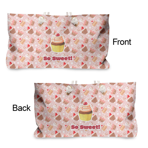 Sweet Cupcakes Large Rope Tote - From & Back View