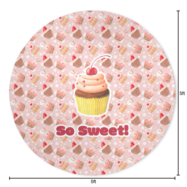 Sweet Cupcakes Round Area Rug - Size