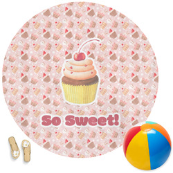 Sweet Cupcakes Round Beach Towel (Personalized)