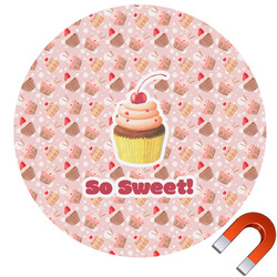 Sweet Cupcakes Round Car Magnet - 6" (Personalized)