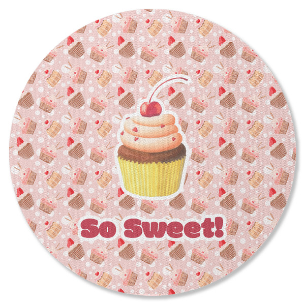 Sweet Cupcakes Round Coaster Rubber Back - Single