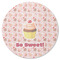 Sweet Cupcakes Round Coaster Rubber Back - Single