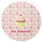Sweet Cupcakes Round Rubber Backed Coaster w/ Name or Text