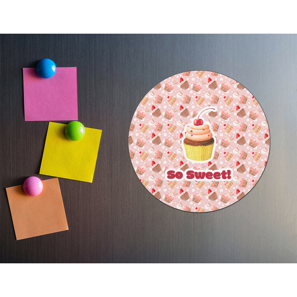 Sweet Cupcakes Round Fridge Magnet - LIFESTYLE