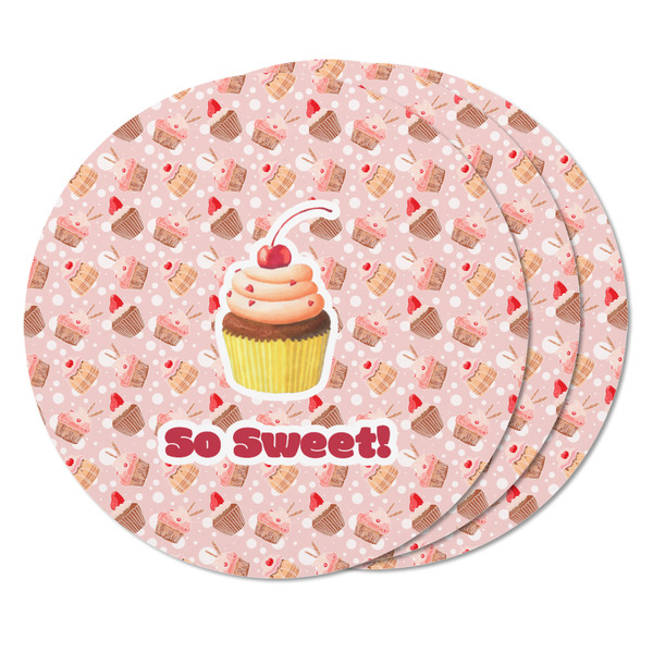 Sweet Cupcakes Round Fridge Magnet - THREE