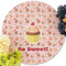 Sweet Cupcakes Round Linen Placemats - Front (w flowers)
