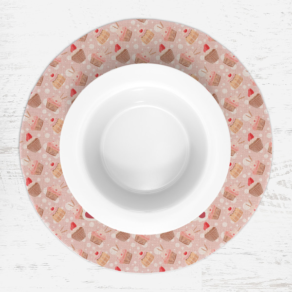Sweet Cupcakes Round Linen Placemats - LIFESTYLE (single)