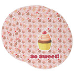 Sweet Cupcakes Round Paper Coasters w/ Name or Text