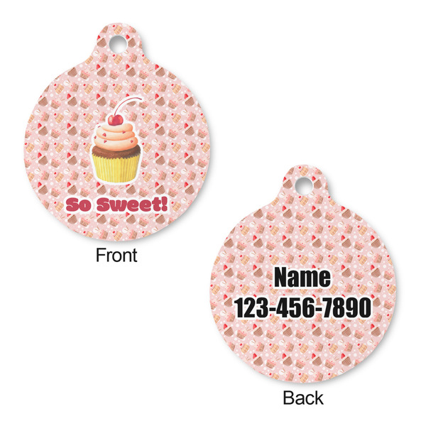 Sweet Cupcakes Round Pet ID Tag - Large - Approval