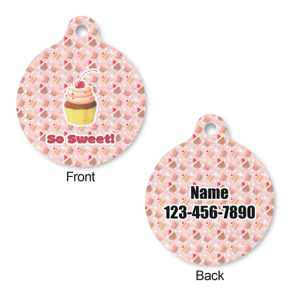 Sweet Cupcakes Round Pet Tag - Front & Back