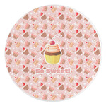 Sweet Cupcakes Round Stone Trivet (Personalized)