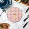 Sweet Cupcakes Round Stone Trivet - In Context View