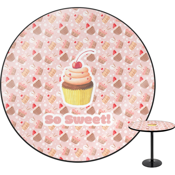 Custom Sweet Cupcakes Round Table - 24" (Personalized)