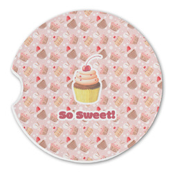Sweet Cupcakes Sandstone Car Coaster - Single (Personalized)