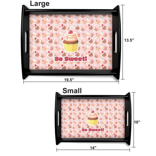 Sweet Cupcakes Serving Tray Black Sizes