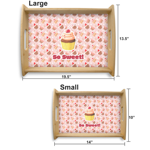 Sweet Cupcakes Serving Tray Wood Sizes