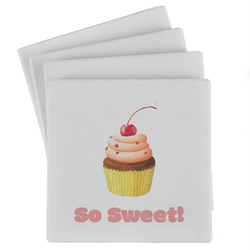 Sweet Cupcakes Absorbent Stone Coasters - Set of 4 (Personalized)