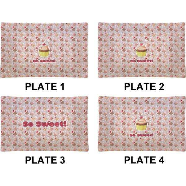 Sweet Cupcakes Set of Rectangular Dinner Plates (Approval)