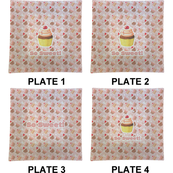 Sweet Cupcakes Set of Square Dinner Plates (Approval)