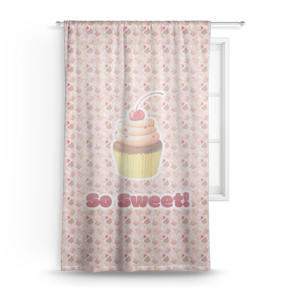 Custom Sweet Cupcakes Sheer Curtain - 50"x84" (Personalized)